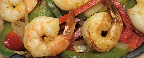 Jumbo Tiger Shrimp Fajitas at Guadalajara Grill, Bar, & Table Side Salsa in Tucson Arizona. Jumbo Tiger Shrimp Fajitas at Guadalajara Grill, Bar, & Table Side Salsa in Tucson Arizona.
